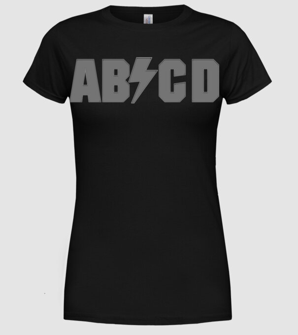 ABCD szürke | ModerneImageArt | MIA minta fekete pólón